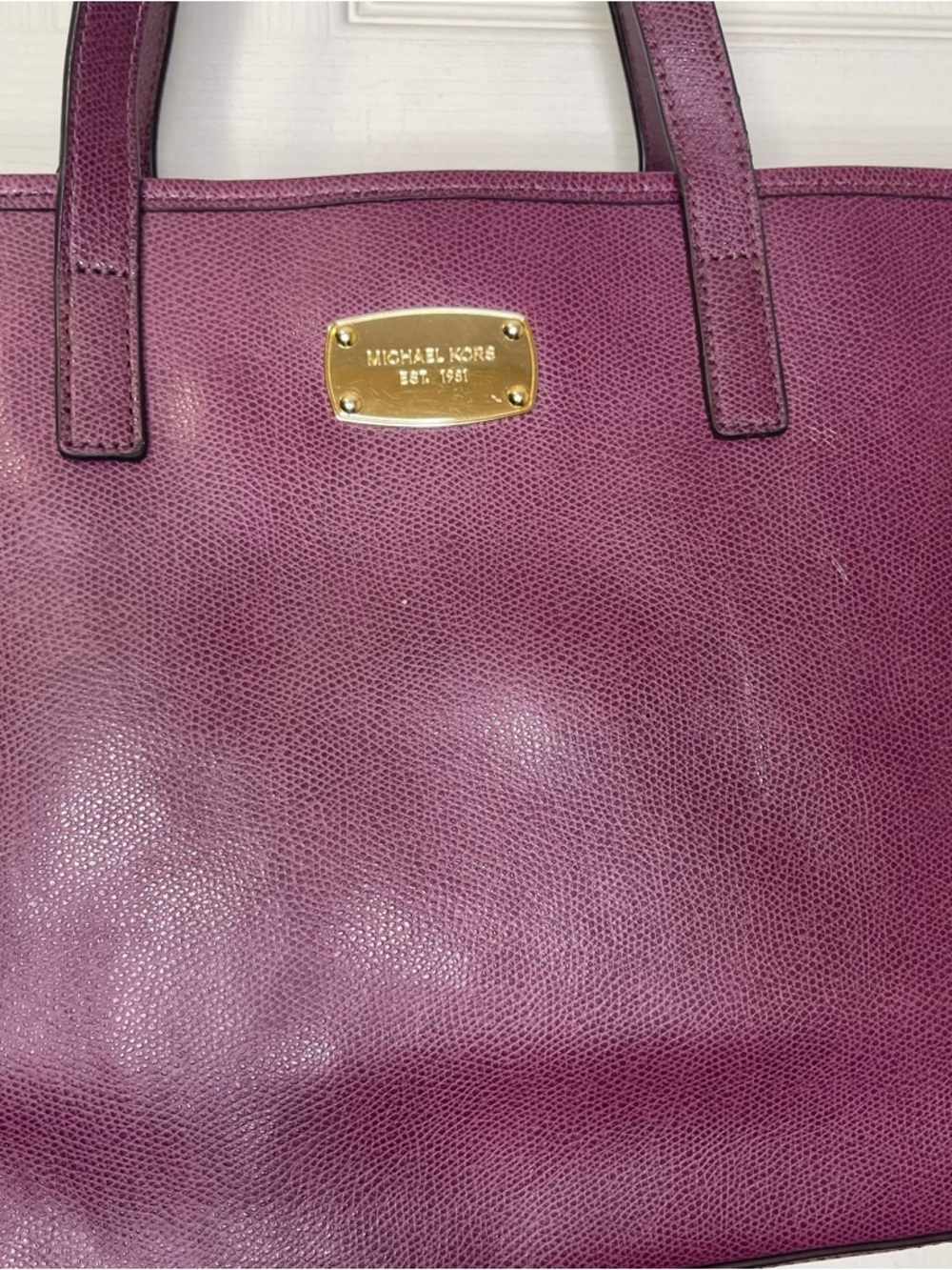 Michael Kors Plum jet Set Travel Tote Shoulder Bag - Picture 5 of 14